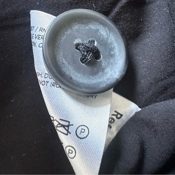 Reformation Larsen black wool dress coat blazer with tie belt size 0 like new - Picture 9 of 10